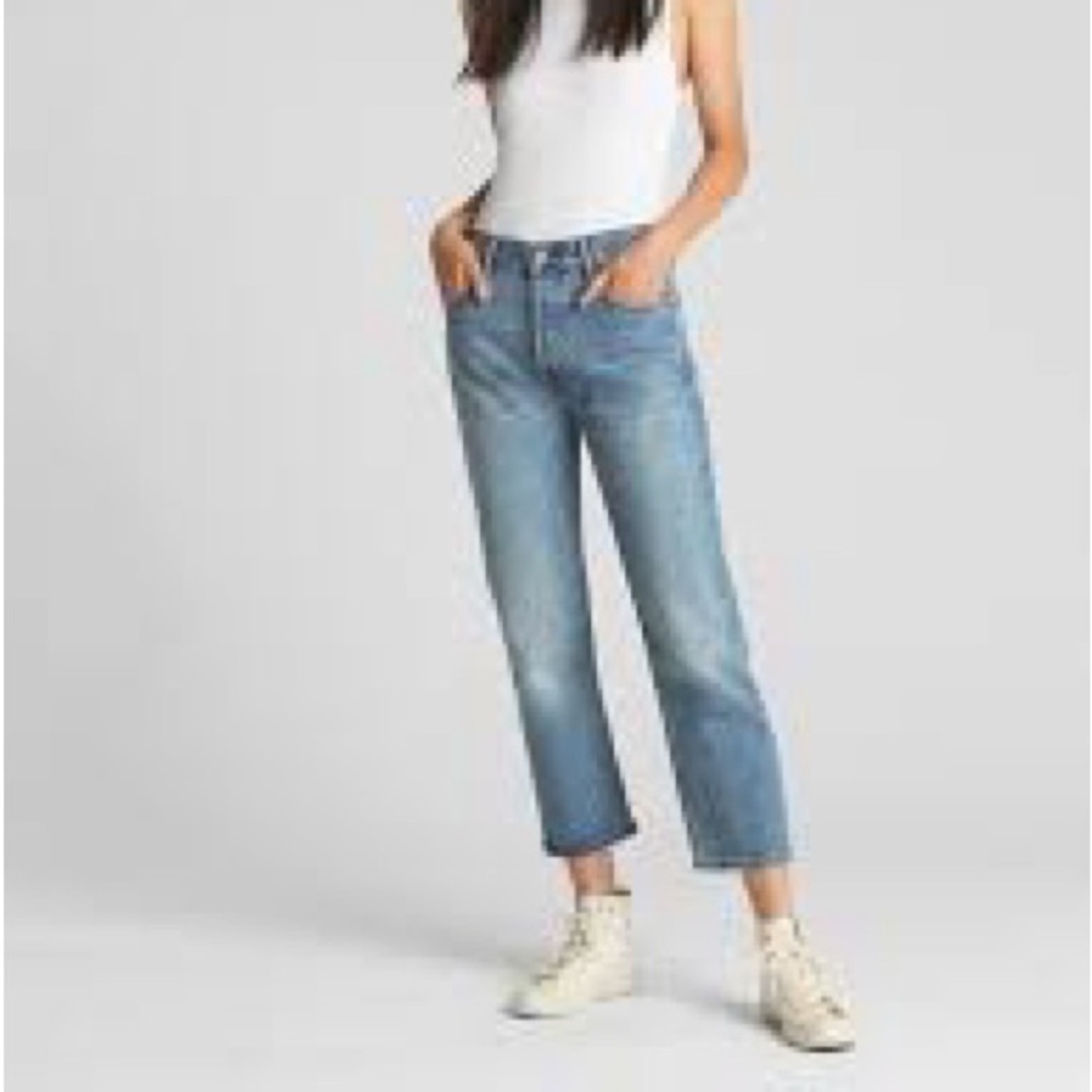 GAP Cone Denim High Rise Crop Straight Jeans